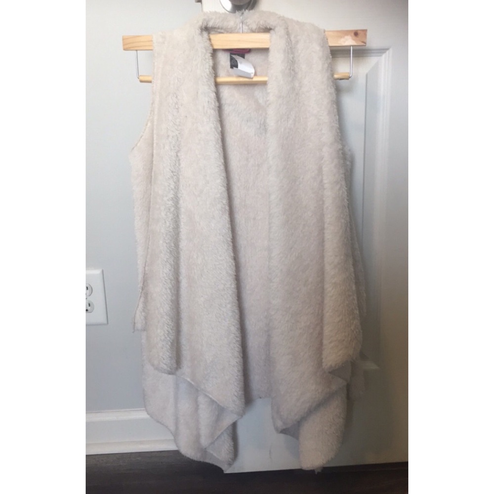 Off White Faux Fur Vest